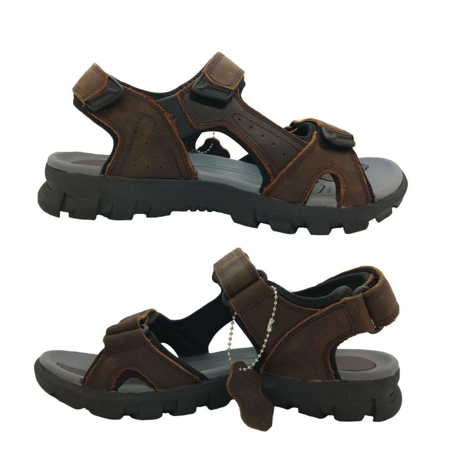 Men Audrino Rapelli | Mens Sandals Audrino Rapelli Force Leather Surf Sandal Tab Adjust Light