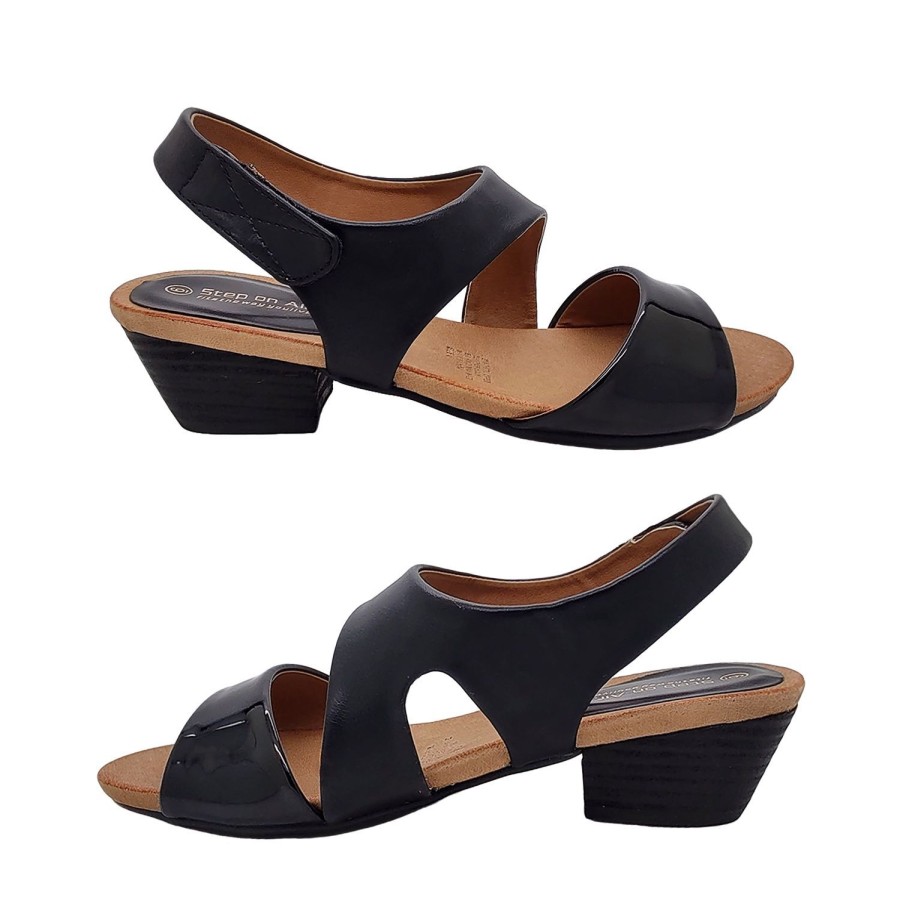 Women Step on Air | Step On Air Diagonal Ladies Sandal Mid Heel Front Trim Open Toe Slingback