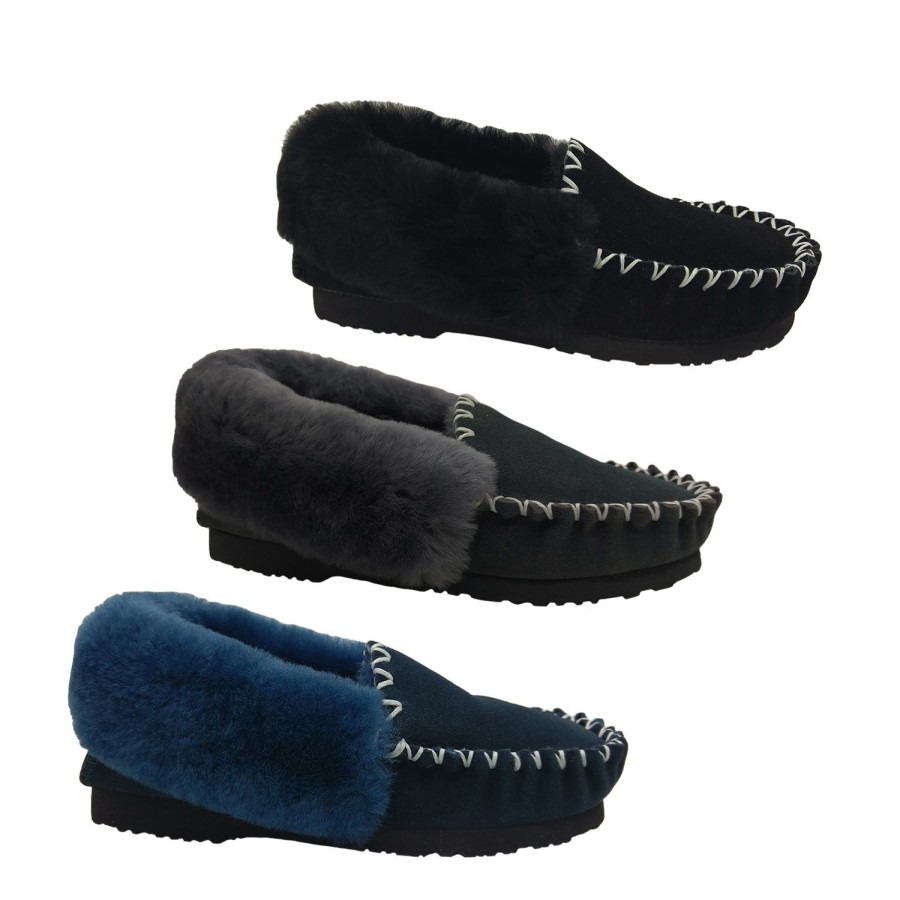 Men Buster | Buster Moccies Mens Moccasins Slippers Australian Made Classic Sheepskin Uppers