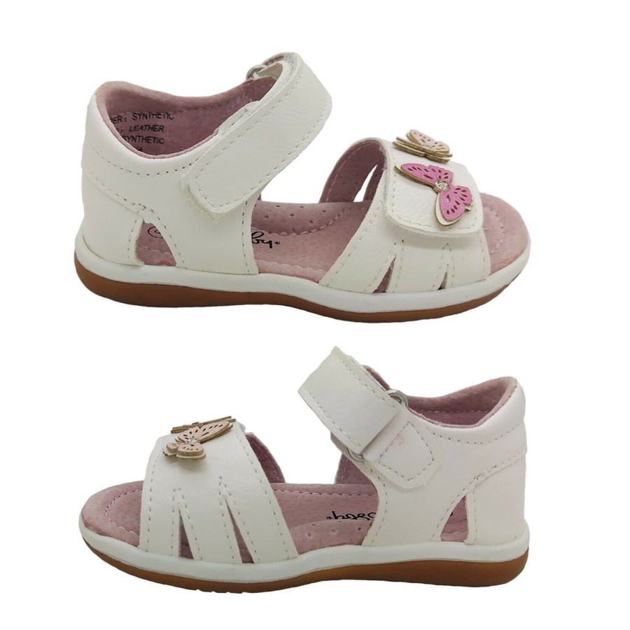 Kids Grosby Casual | Girls Shoes Grosby Satin Cute Butterfly Sandals Adjustable Heel In