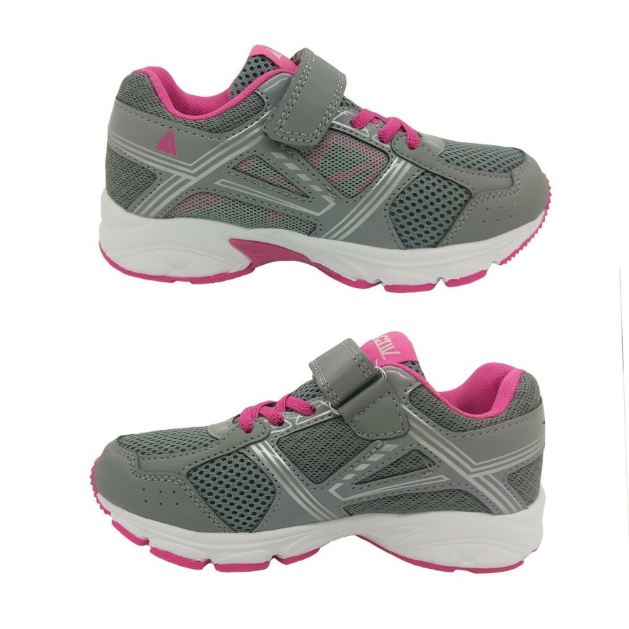 Kids Activ Runners | Girls Youth Shoes Activ Ash Light Runner Hook And Loop Elastic Grey Eu 30-38 New Grey/Pink