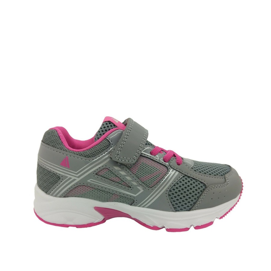 Kids Activ Runners | Girls Youth Shoes Activ Ash Light Runner Hook And Loop Elastic Grey Eu 30-38 New Grey/Pink