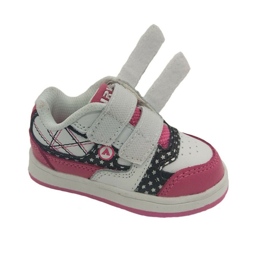 Kids Airwalk Casual | Girls Toddler Shoes Airwalk Slide Skate Shoe Colourful Hook And Loop Size Us5-12 White/Pink/Black