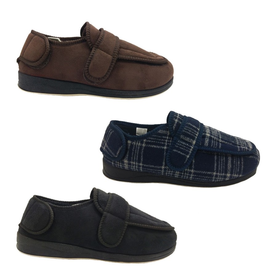 Men Grosby or Panda or Comfit | Mens Slippers Grosby, Panda, Comfit Hook And Loop Full Adjustable Slipper 6-12