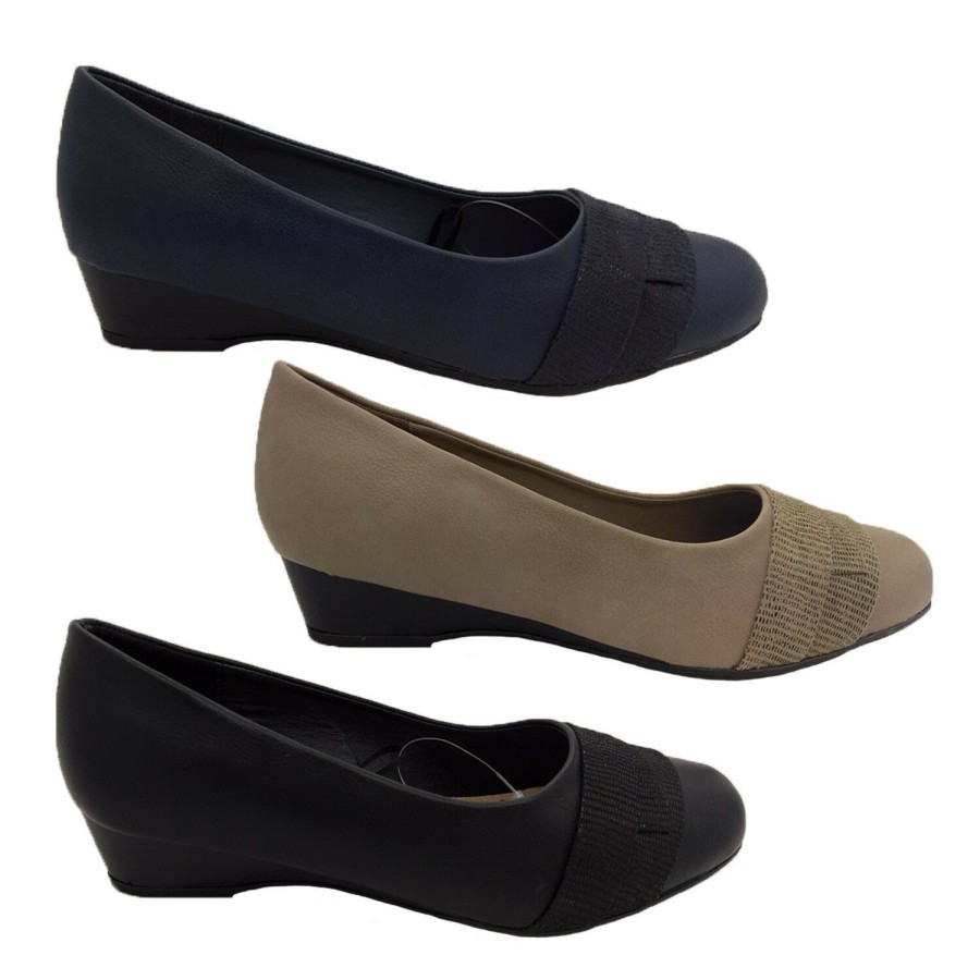 Women Step on Air | Ladies Shoes Step On Air Ricky Wedge Court Toe Detail Size 6-11