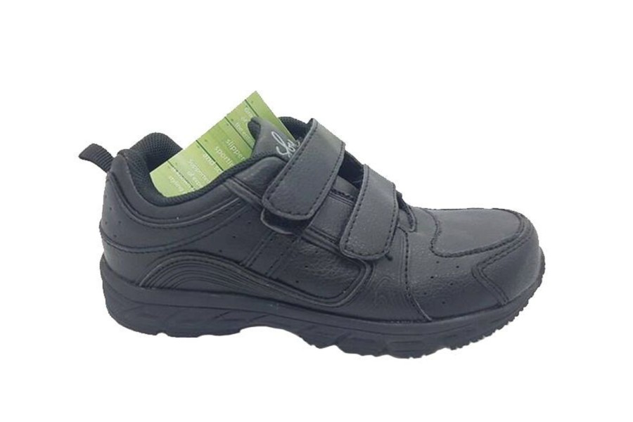 Kids Grosby Runners | Boys Shoes Grosby Heist School Shoe Runners Size 10-3 Sneakers Hook & Loop Black