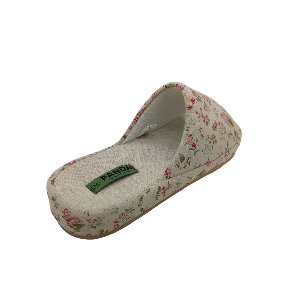 Women Panda | Panda Everly Ladies Slippers Slide Fabric Uppers Soft Contoured Insole Floral