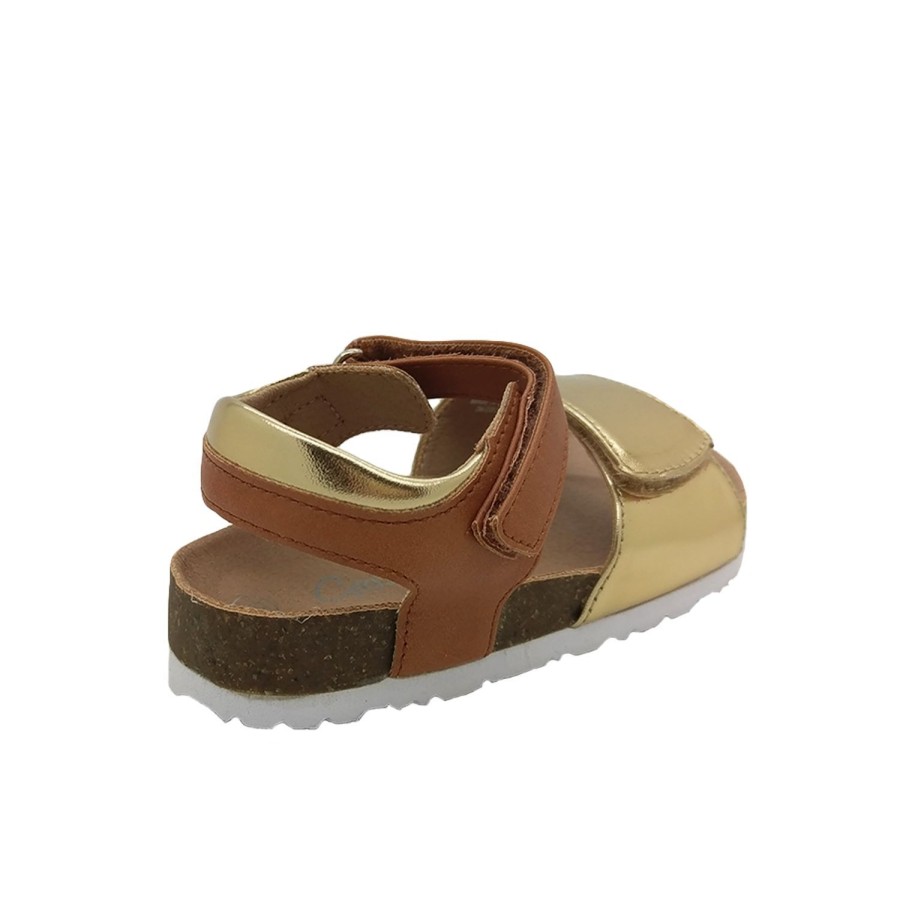 Kids Grosby Sandals | Grosby Sari Little Girls Shoes Sandals Footbed Adjustable Open Toe Flat Tan