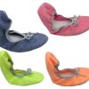 Kids Jiffies Casual | Girls Shoes Jiffies Glitter Ballet Flats Purple Pink Lemon Orange Size 5 -3