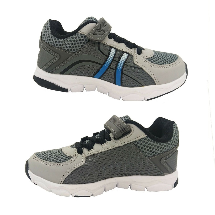 Kids Grosby Runners | Grosby Hoxton Boys Shoes Casual Sneaker Mesh Top Elastic Hook And Loop Light