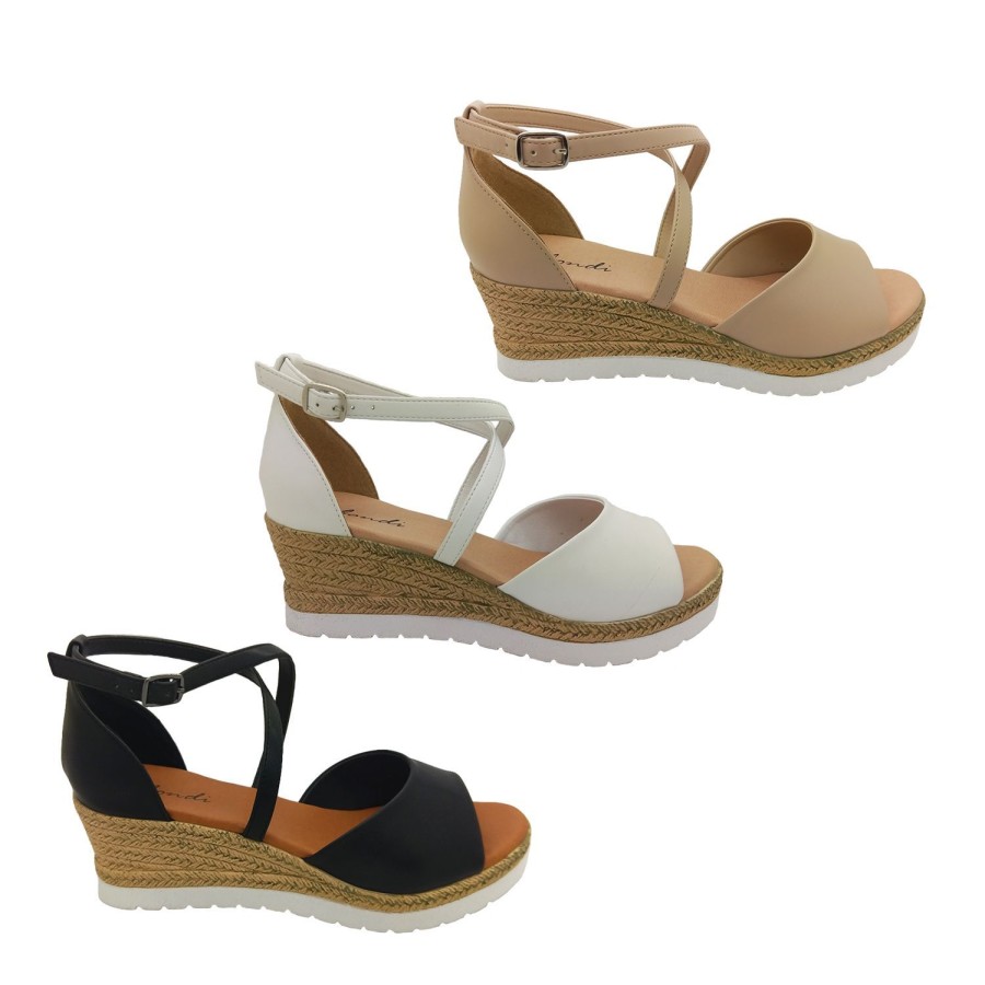 Women Bondi | Bondi Winter Ladies Dress Sandals Crossover Ankle Strap Heel In Wedge Size 5-10