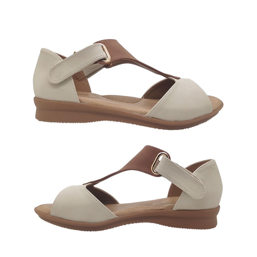 Women Step on Air | Step On Air Juniper Ladies Sandals Wedge Sole T Strap Heel In Dual Tab Adjusts