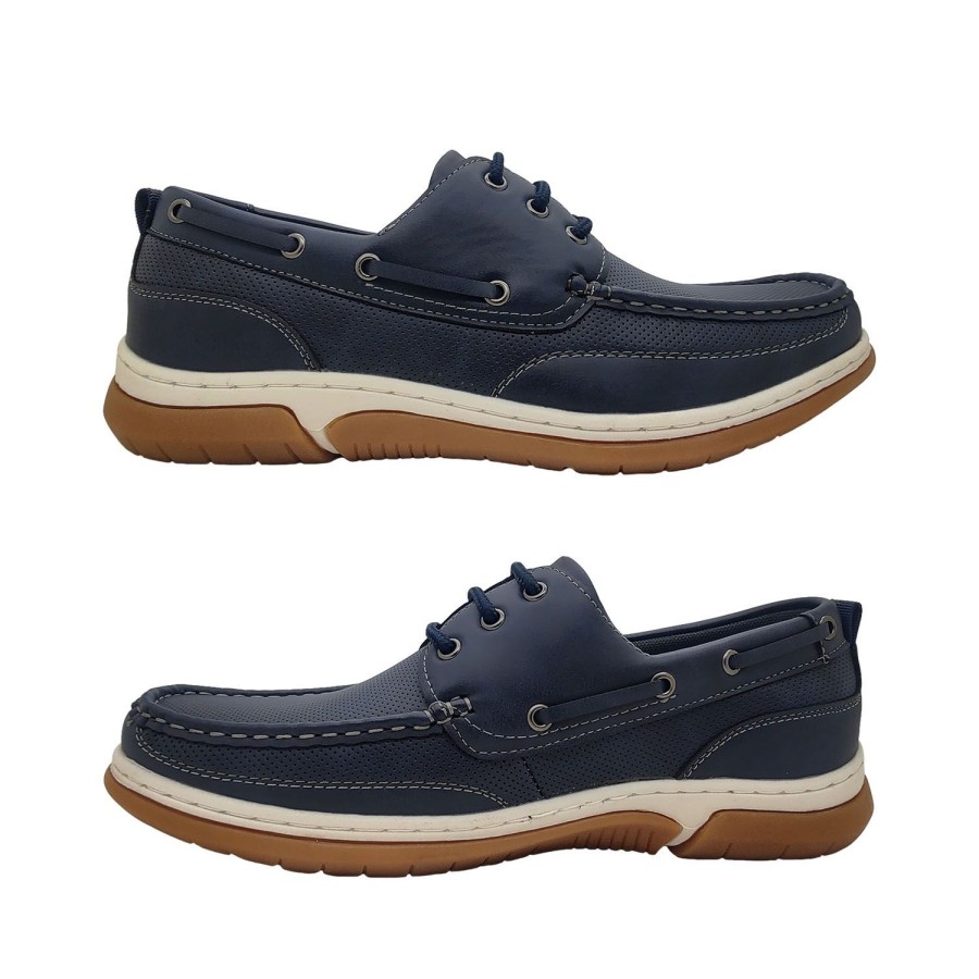 Men Woodlands | Woodlands Edwin Mens Shoes Casual Boat Shoes Lace Up Light Flex Sole