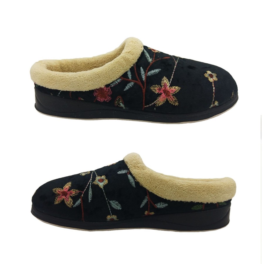 Women Panda | Panda Endy Ladies Slippers Embroidered Slip On Mule Slipper Soft Lined Comfy