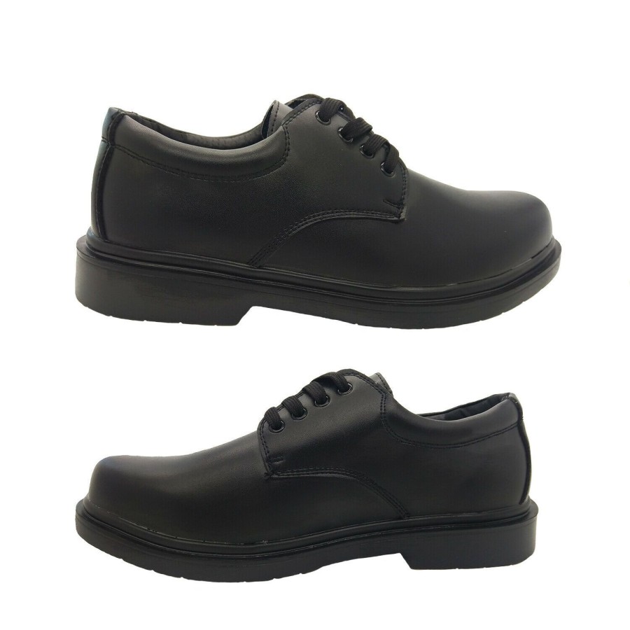 Kids Grosby Dress/Formal | Boys Shoes Grosby Hamburg Jnr Boys/Youth Size Lace Up Leather School Shoe Black