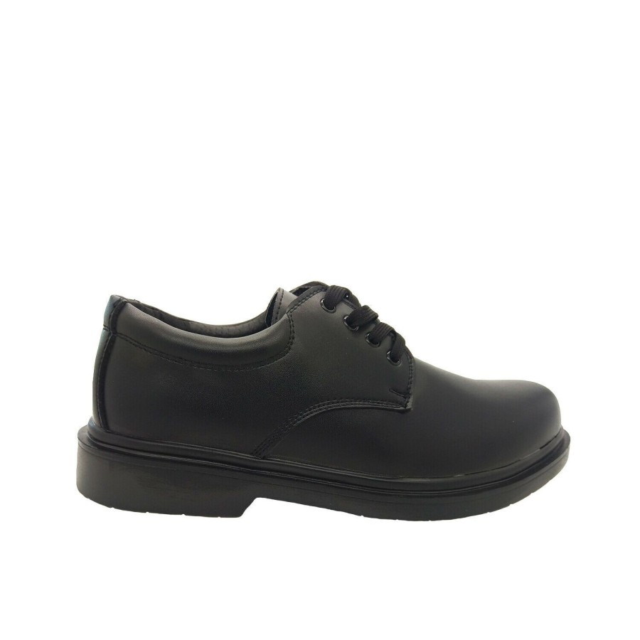 Kids Grosby Dress/Formal | Boys Shoes Grosby Hamburg Jnr Boys/Youth Size Lace Up Leather School Shoe Black