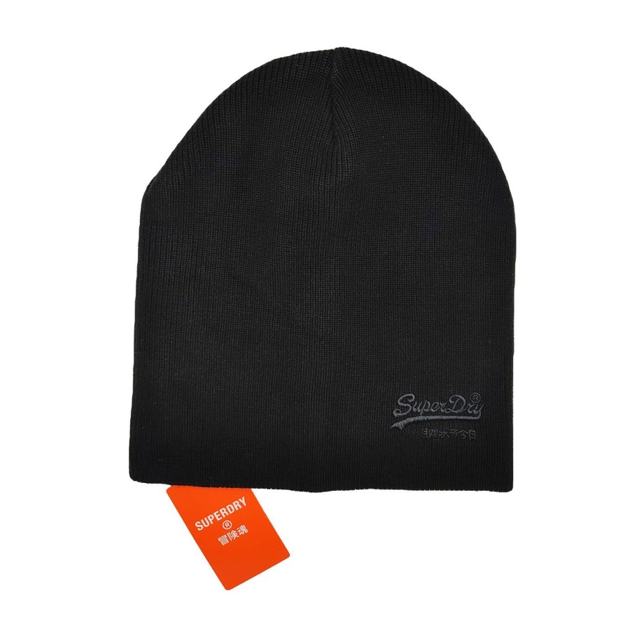 Accessories Superdry | Superdry Vintage Logo Classic Beanie Cotton Knit Hat Fold Up Reveal Logo