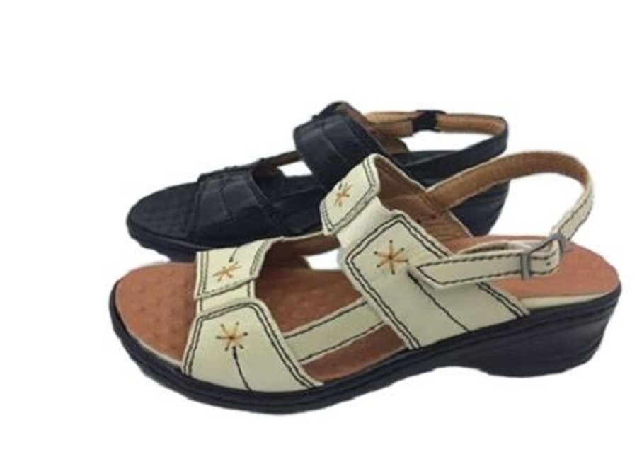 Women Borelli | Ladies Sandals Borelli Wilma Or Removable Insole Leather Size 6-10