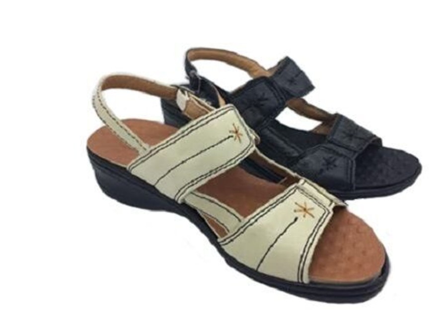 Women Borelli | Ladies Sandals Borelli Wilma Or Removable Insole Leather Size 6-10