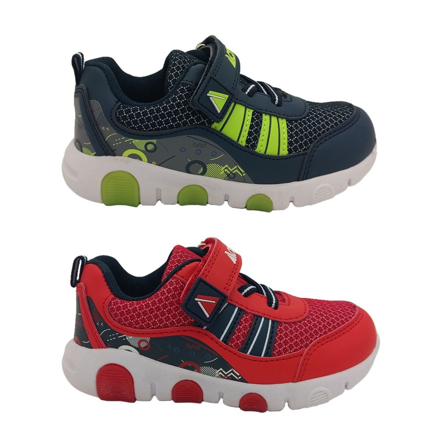 Kids Activ Runners | Activ Rocket Boys Shoes Sneakers Light Up Sole Hook And Loop Strap Light Casual