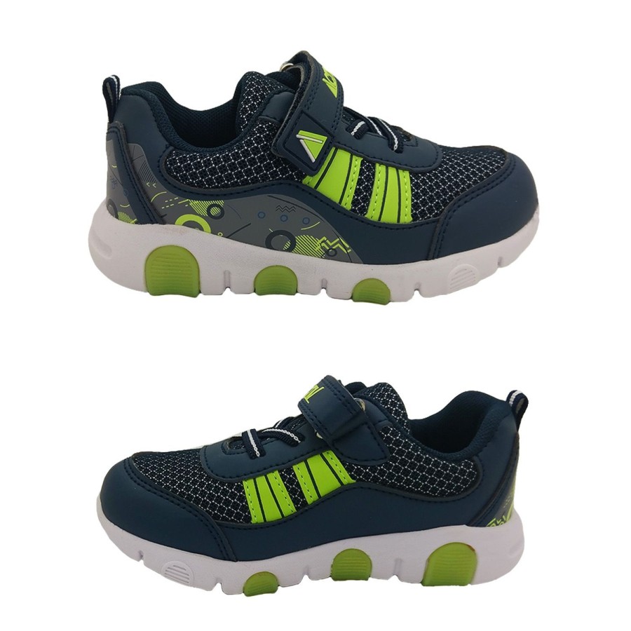 Kids Activ Runners | Activ Rocket Boys Shoes Sneakers Light Up Sole Hook And Loop Strap Light Casual