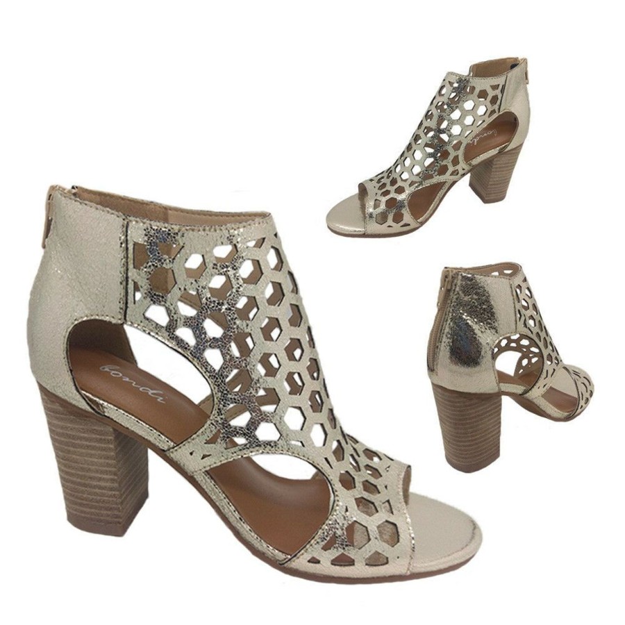 Women Bondi | Ladies Shoes Bondi Danya Caged Heel Zip Back Or Sparkle Size 6-11