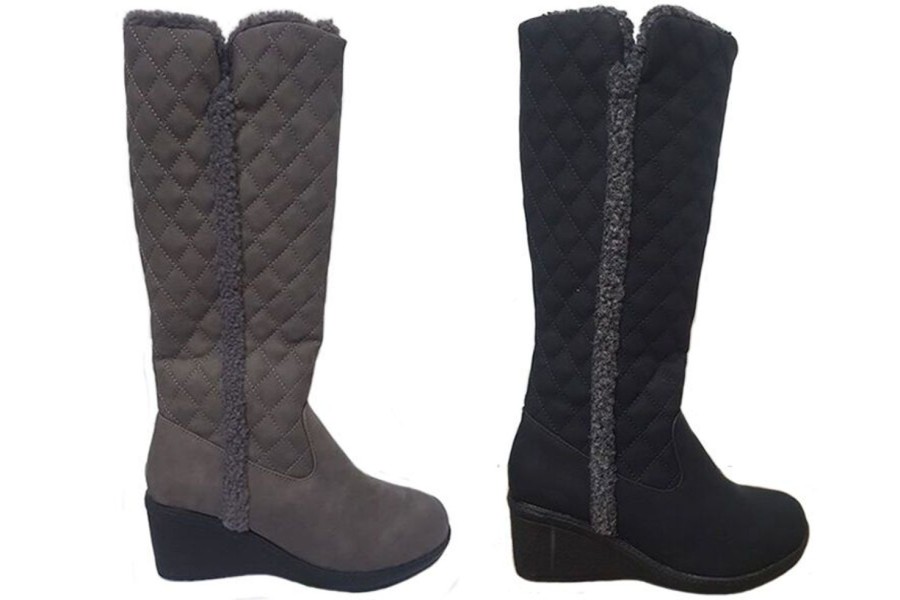 Women No Shoes | Ladies Boots No Shoes Ice Or Wedge High Boot With Fluff Size 6-11