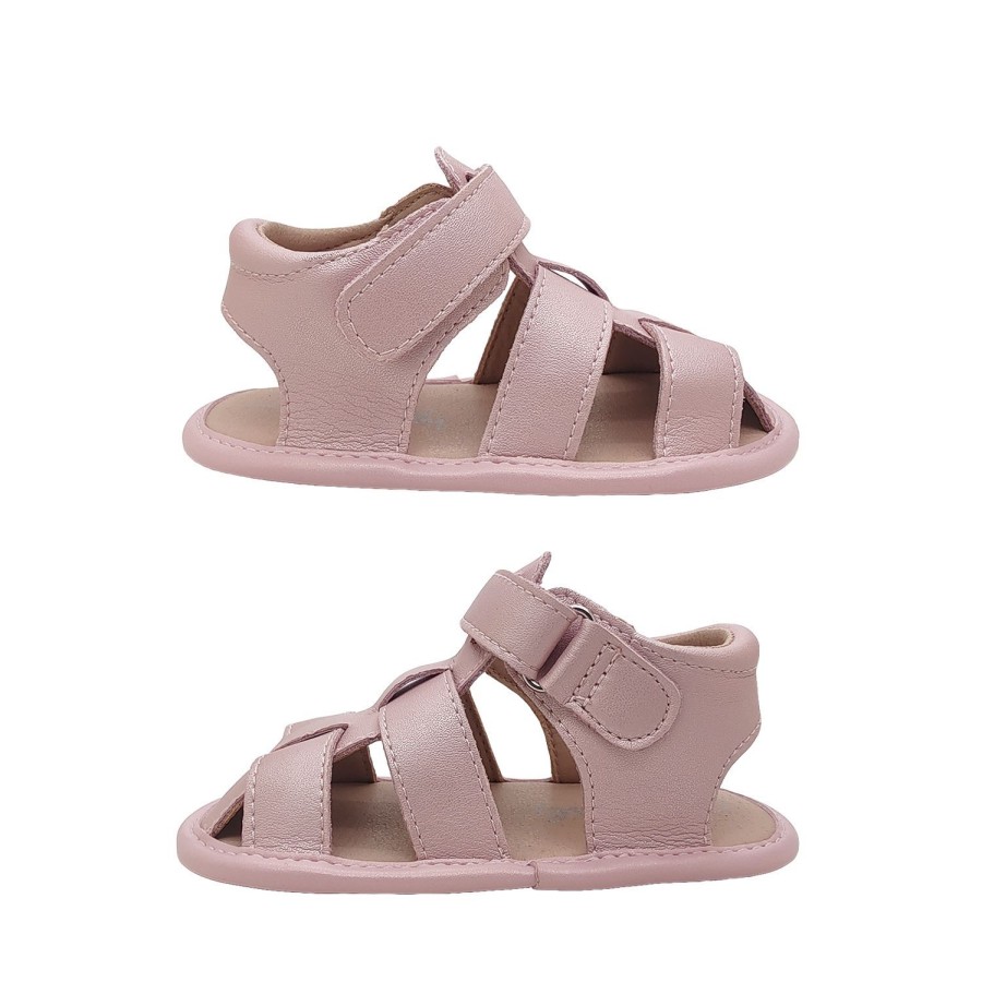 Kids Grosby Baby | Grosby Little Bailey Baby Toddler Girls Pre Walker Leather Sandals Strap Adjust Pink