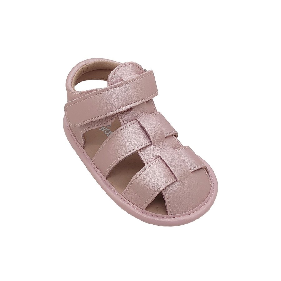 Kids Grosby Baby | Grosby Little Bailey Baby Toddler Girls Pre Walker Leather Sandals Strap Adjust Pink