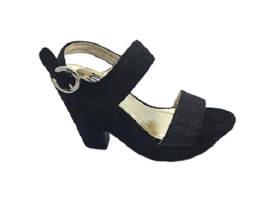 Women No Shoes | Ladies Shoe No Shoes Shaped Black Good Or Silver Chunky Wedged Heels Size 6-11