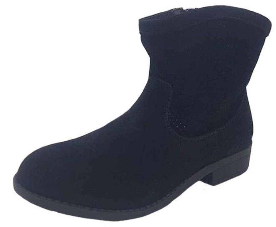 Kids Grosby Boots | Girls Boots Grosby Jaylee Low Heel Zip Up Fashion Ankle Boot Size 10-2 Black