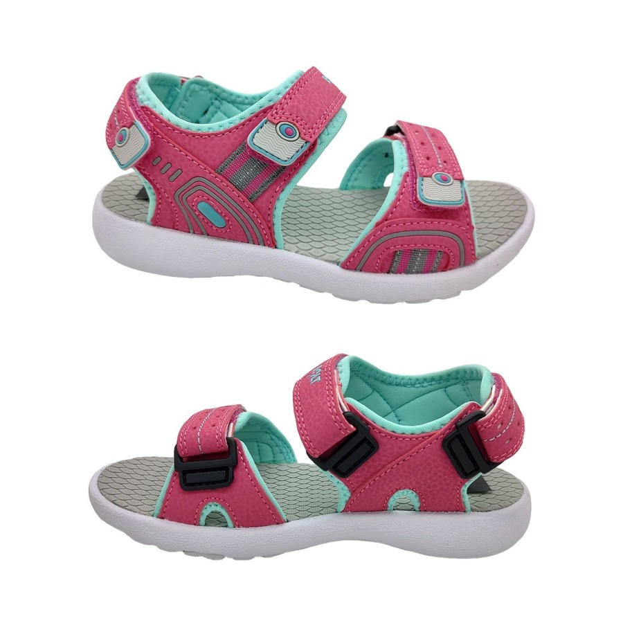 Kids Bolt Sandals | Bolt Pixel Girls Sandals Surf Style Multi Adjust Rinse Clean Beach Summer Shoes Pink