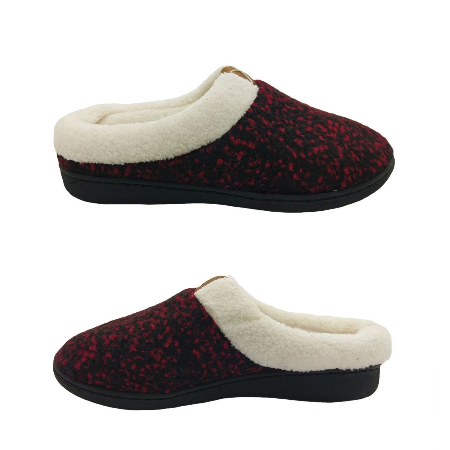 Women Lorella | Lorella Snowy Ladies Slippers Slip On Scuff Knit Top Fleece Lined Cushioned