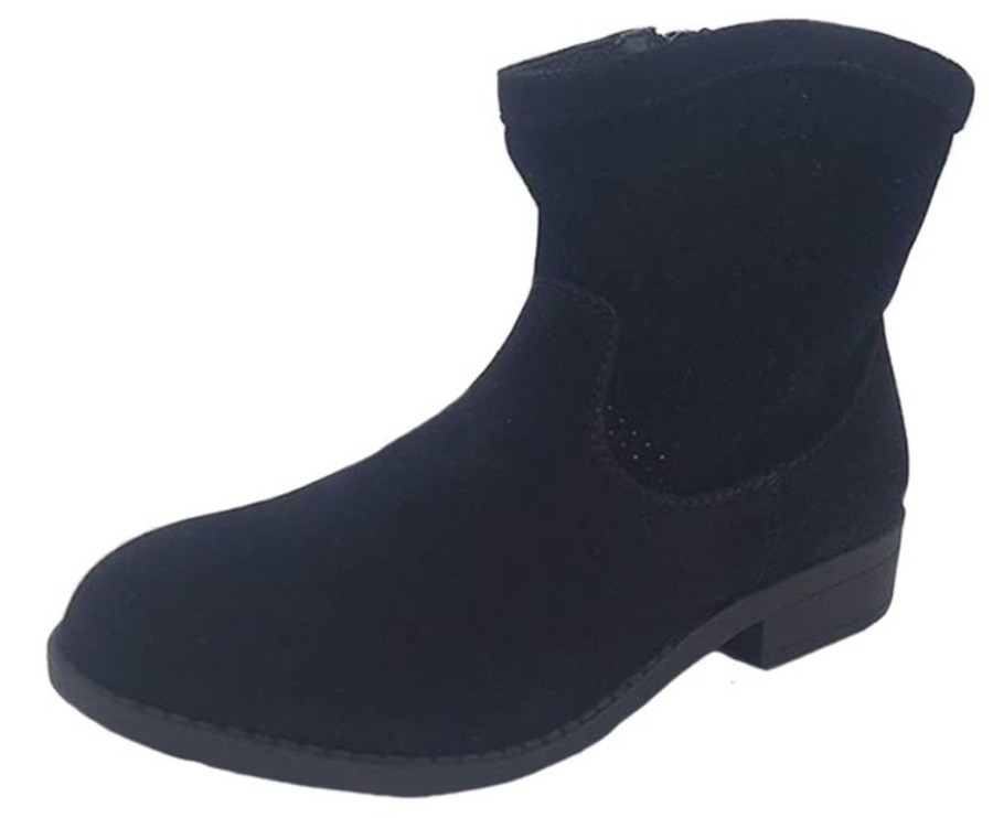 Women Grosby | Ladies Boots Grosby Jaylee Fashion Ankle Boot Low Heel Zip Up Size Au 3-7 Black