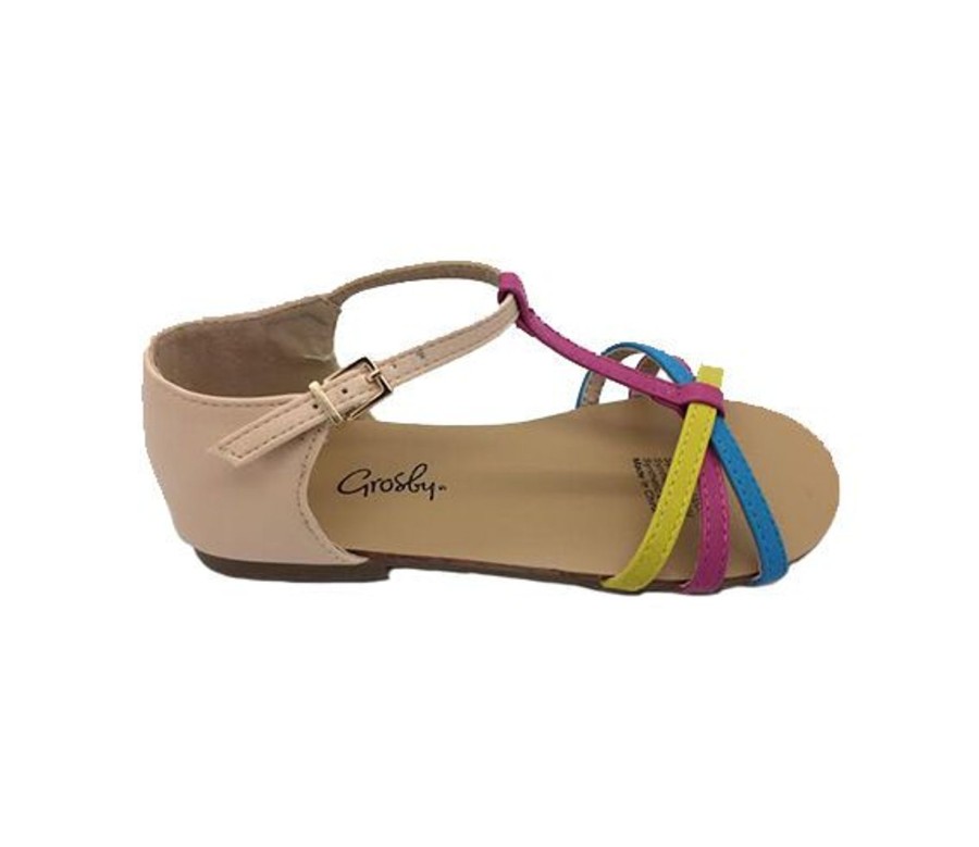 Kids Grosby Casual | Girls Shoes Grosby Sidney Multi Coloured Sandal Strappy Sandals Size 11-4 New Pink/Blueyellow/Fuschia